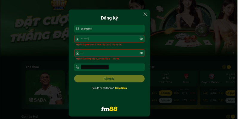 Dang ky va Dang nhap FM88 2